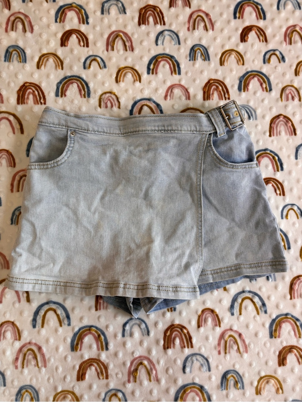 Signature by Levi Strauss Light Blue Denim Skort with Side Buckle